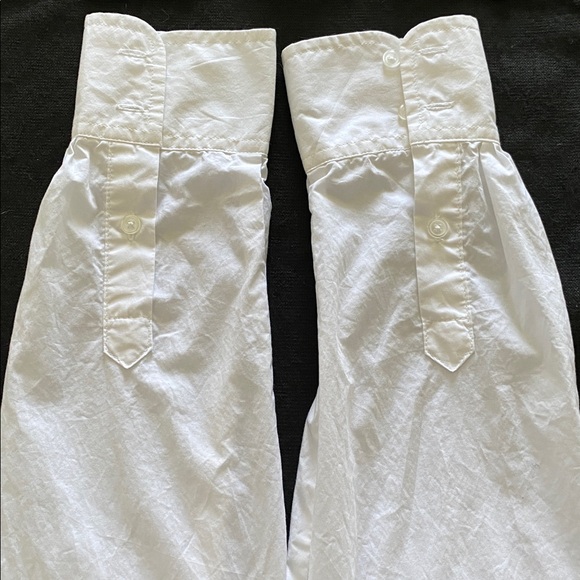 Boden 100% Cotton Double Ruffle Front Shirt Blouse button jabot crisp white 12 - Picture 8 of 13